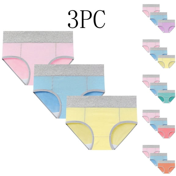 Fnooota Women's Underwear, Low-Rise 100% Cotton shaping Briefs Period 3-Pack Panties Comfort Breathable Light Stretchy Yellow ,L