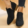 thumbnail image 1 of Fnooota Womens Ankle Boots, Non Slip Winter Fashion Slip on Low Heel Boots Black Size 6, 1 of 4
