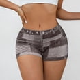 thumbnail image 1 of Fnooota Womens Biker Shorts, Athletic Stretchy Summer Mid-waist Yoga Shorts Brown Size S-2XL, 1 of 7