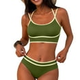 thumbnail image 1 of Fnooota Womens Bikini Swimsuits, Vacation Two Piece High-waisted Beach Bathing Suits Army Green Size 2XL, 1 of 4