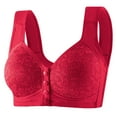 thumbnail image 1 of Fnooota Womens Bras Front Closure, Full Coverage Breathable Comfort Push-up Wireless Bras Wine Size 44/100, 1 of 2