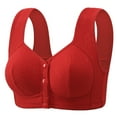 thumbnail image 1 of Fnooota Womens Bras Front Closure, Soft Full Coverage Wireless Comfort Push-up Bras Red Size 50/115, 1 of 2