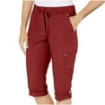 thumbnail image 1 of Fnooota Womens Capris with Pockets, Drawstring Athletic Summer Elastic Waist Capri Pants Red Size XL, 1 of 5