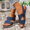 thumbnail image 1 of Fnooota Womens Comfort Sandals, Non-slip Daily Open Toe Ankle Strap Summer Shoes Blue Size 6.5, 1 of 1