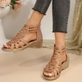 thumbnail image 1 of Fnooota Womens Comfort Sandals&nbsp;, Casual Platform Open Toe Ankle Strap Summer Shoes Sandals Gold Size 7, 1 of 6