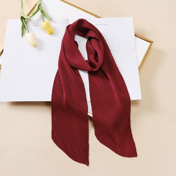 Fnooota Womens Fashion Scarves, Soft Lightweight Solid Color Travel Spring Fall Scarf Wine Size Free Size