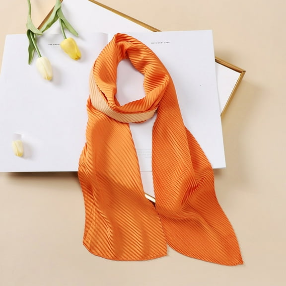 Fnooota Womens Fashion Scarves, Solid Color Lightweight Soft Travel Spring Fall Scarf Orange Size Free Size