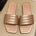 thumbnail image 1 of Fnooota Womens Flat Sandals , Holiday Open Toe Casual Slip On Summer Shoes Sandals Rose Gold Size 8.5, 1 of 8