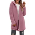 thumbnail image 1 of Fnooota Womens Fleece Jackets, Long Sleeve Warm Soft Open Front Winter Coats Outerwear Pink Size 2XL, 1 of 8