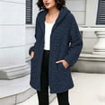 thumbnail image 1 of Fnooota Womens Fleece Jackets, Warm Long Sleeve Mid-length Lightweight Winter Outerwear with Pockets Navy Size S, 1 of 7