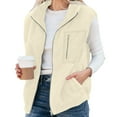 thumbnail image 1 of Fnooota Womens Fleece Vests with Zipper, Warm Lapel Collar Lightweight Winter Sleeveless Jackets Beige Size XL, 1 of 6