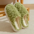 thumbnail image 1 of Fnooota Womens Fuzzy Slippers, Winter Closed Toe Non Slip Flat House Shoes Green Size 5.5-6, 1 of 4
