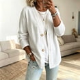 thumbnail image 1 of Fnooota Womens Jean Jackets, Open Front Long Sleeve Casual Spring Fall Denim Jackets White Size M, 1 of 5