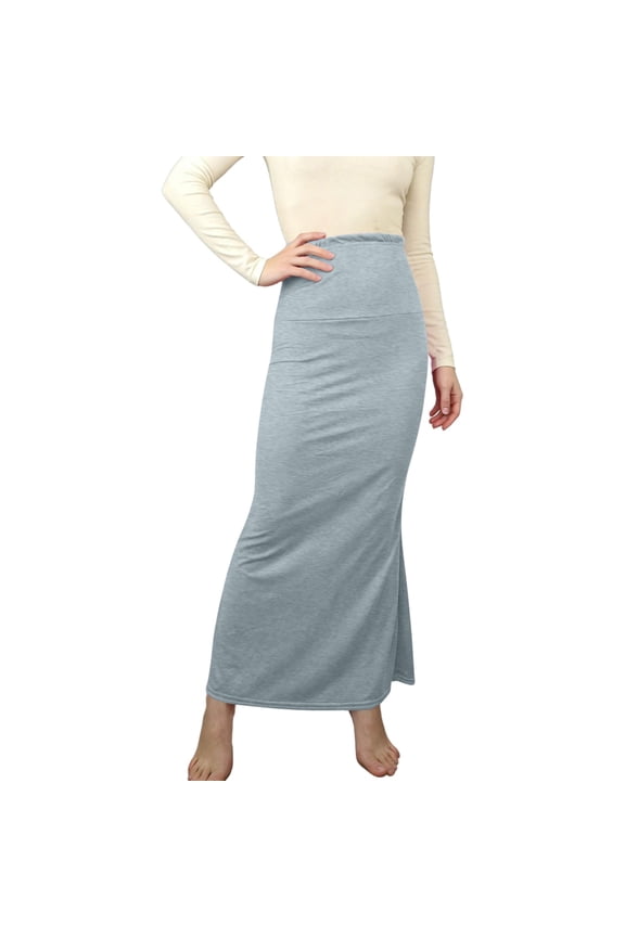 Womens Maxi Skirts, High Waist A-Line Summer Stretch Bodycon Skirts Long Skirts Gray Size 2XL