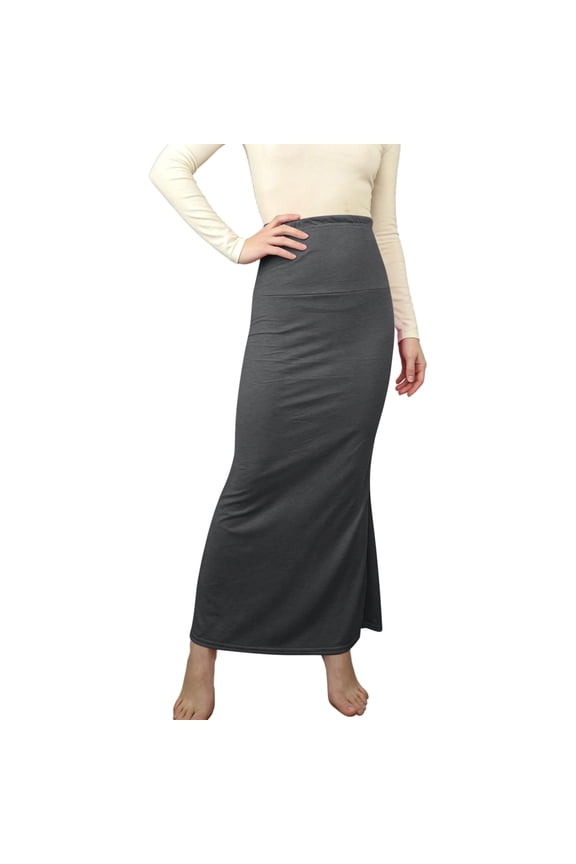 Womens Maxi Skirts, Summer A-Line High Waist Stretch Bodycon Skirts Long Skirts Dark Gray Size S-2XL