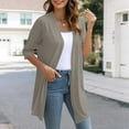 thumbnail image 1 of Fnooota Womens Open Front Cardigans, 3/4 Sleeve Mid-length Lightweight Casual Fall Cardigans Gray Size 2XL, 1 of 8