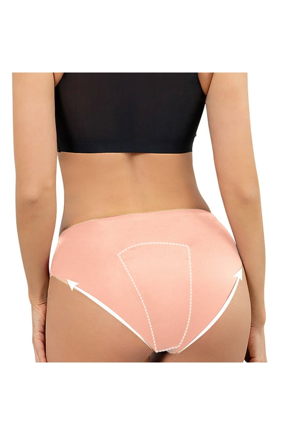 Womens Period Panties, 1 Pack Stretch Mid Waist Breathable Underwear Pink Size XL