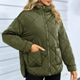 thumbnail image 1 of Fnooota Womens Puffer Jacket, Mid Length Warm Hooded Zip up Winter Coats Outerwear Army Green Size S, 1 of 6