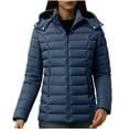 thumbnail image 1 of Fnooota Womens Puffer Jackets, Windproof Warm Zip up Cotton Padded Winter Coats for Women Navy Size 2XL, 1 of 8