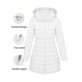 thumbnail image 1 of Fnooota Womens Puffer Jackets, Winter Lightweight Mid-length Warm Quilted Jackets with Hood White Size L, 1 of 8