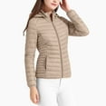 thumbnail image 1 of Fnooota Womens Puffer Jackets with Hood, Long Sleeve Zip up Warm Lightweight Winter Coats Khaki Size M, 1 of 6