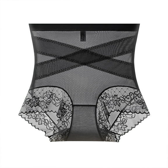 Fnooota Womens Shaping Panties, High Waisted Comfortable Tummy Control Breathable Women's Underwear Black Size L