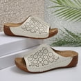 thumbnail image 1 of Fnooota Womens Slide Sandals , Summer Party Open Toe Slip On Wedge Slides White Size 5.5, 1 of 1