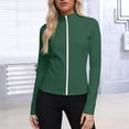 thumbnail image 1 of Fnooota Womens Sun Protection Shirts, Long Sleeve Zip up Lightweight Athletic Hiking Rash Guard Shirts Green Size 2XL, 1 of 5