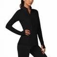 thumbnail image 1 of Fnooota Womens Sun Protection Shirts with Zipper, Outdoor Summer Long Sleeve Stand-up Collar Rash Guard Shirts Black Size M, 1 of 5
