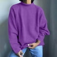 thumbnail image 1 of Fnooota Womens Sweaters, Crew Neck Lightweight Plus Size Long Sleeve Pullover Tops Purple Size 4XL, 1 of 6