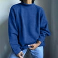 thumbnail image 1 of Fnooota Womens Sweaters, Crew Neck Long Sleeve Plus Size Lightweight Pullover Tops Blue Size XL, 1 of 6