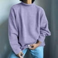 thumbnail image 1 of Fnooota Womens Sweaters, Plus Size Long Sleeve Crew Neck Lightweight Pullover Tops Purple Size 3XL, 1 of 6