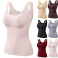 thumbnail image 1 of Fnooota Womens Tank Tops, Warm Fall Winter Sleeveless Thermal Tops with Built Beige Size L, 1 of 4