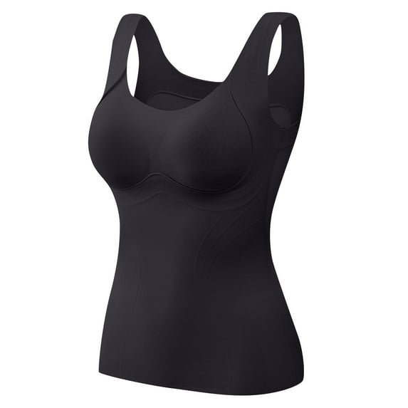Fnooota Womens Tank Tops, Warm Sleeveless Fall Winter Thermal Tops with Built Black Size L