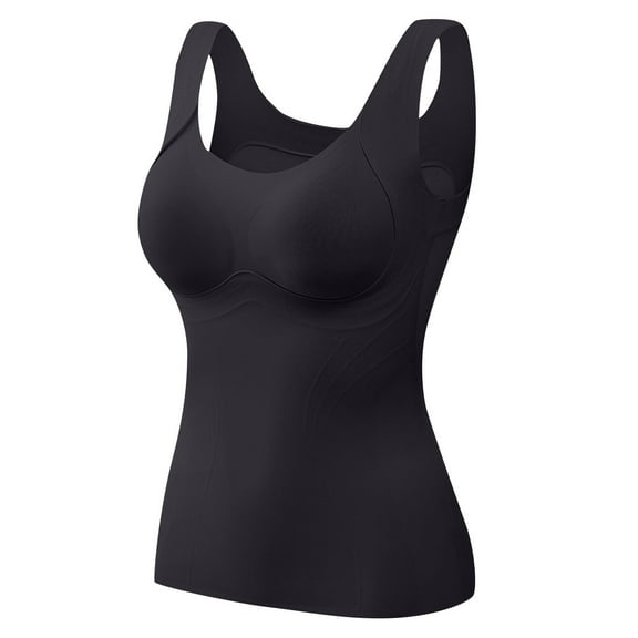 Fnooota Womens Tank Tops, Warm Sleeveless Fall Winter Thermal Tops with Built Black Size XL