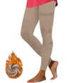 thumbnail image 1 of Fnooota Womens Thermal Leggings, Elastic Waist Stretch Winter Skinny Sleep Pants Khaki Size 2XL, 1 of 4