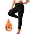 thumbnail image 1 of Fnooota Womens Thermal Leggings, Stretch Elastic Waist Winter Fleece Yoga Pants Black Size XL-5XL, 1 of 8