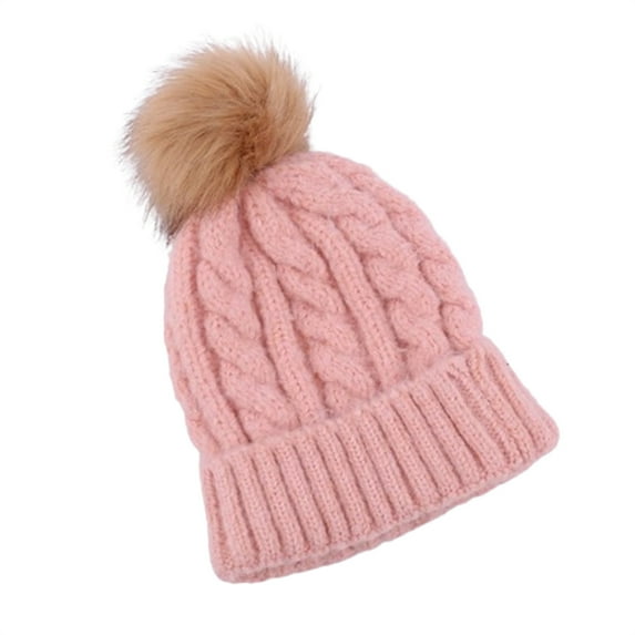 Fnooota Womens Winter Beanies, Outdoor Soft Warm Windproof Hats for Women Pink Size Free Size