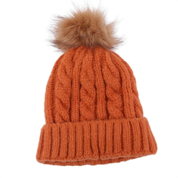Fnooota Womens Winter Beanies, Windproof Soft Warm Casual Hats for Women Orange Size Free Size