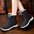 thumbnail image 1 of Fnooota Womens Winter Boots, Warm Non Slip Hiking Ankle-High Snow Boots Black Size 6, 1 of 7
