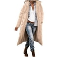 thumbnail image 1 of Fnooota Womens Winter Coats with Zipper, Long Length Hooded Fleece Warm Winter Jackets Gray Size XL, 1 of 6