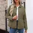 thumbnail image 1 of Fnooota Womens Winter Jackets, Loose Fit Buttons Lapel Lightweight Outerwear with Pockets Army Green Size L, 1 of 9