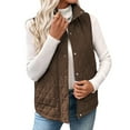 thumbnail image 1 of Fnooota Womens Winter Vests, Sleeveless Thermal Lightweight Lapel Outerwear Vests Coffee Size S-2XL, 1 of 6