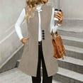 thumbnail image 1 of Fnooota Womens Wool Vests, Mid-length Sleeveless Fall Winter Business Blazer Jackets Khaki Size S-2XL, 1 of 8