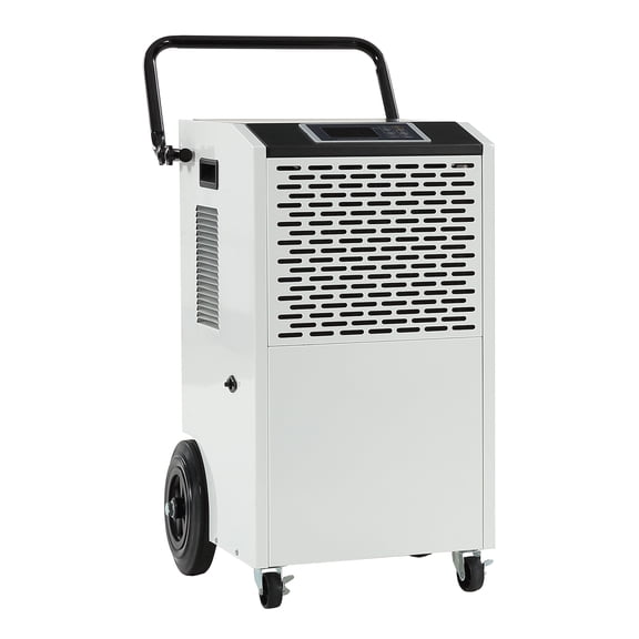 Fnova 154 Pints Commercial Basement Dehumidifier with Powerful Pump, Crawl Space Dehumidifier with Drain Hose, Auto Defrost, Humidity Control, Timer, Up to 7,000 Sq. Ft.