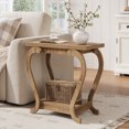 thumbnail image 1 of Fnova 2-Tier End Table with Storage, Farmhouse Wooden Side Table for Living Room, Small Spaces, Light Brown, 1 of 11