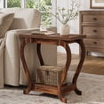 thumbnail image 1 of Fnova 2-Tier End Table with Storage, Farmhouse Wooden Side Table for Living Room, Small Spaces, Rustic Brown, 1 of 12
