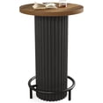 thumbnail image 1 of Fnova 24 Inch Round Bar Height Table with Pedestal Base and Footrest, High Top Table for Balcony Home Bar Small Space Cafe, 1 of 4