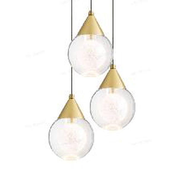 Fnova 3-Light Pendant Light, Adjustable 66.93 Inch Height, G9 Integrated LED, Clear Glass Shade, Dimmable Modern Cluster Ceiling Light Fixture for Kitchen Island Dining Room Bedroom Living Room