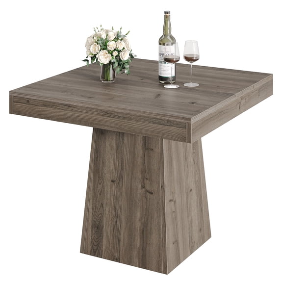 Fnova 31.5" Square Farmhouse Dining Table, Wood Coffee Table for 4 People, Modern Kitchen Table for Dining Room, Gray (Chairs Not Included)